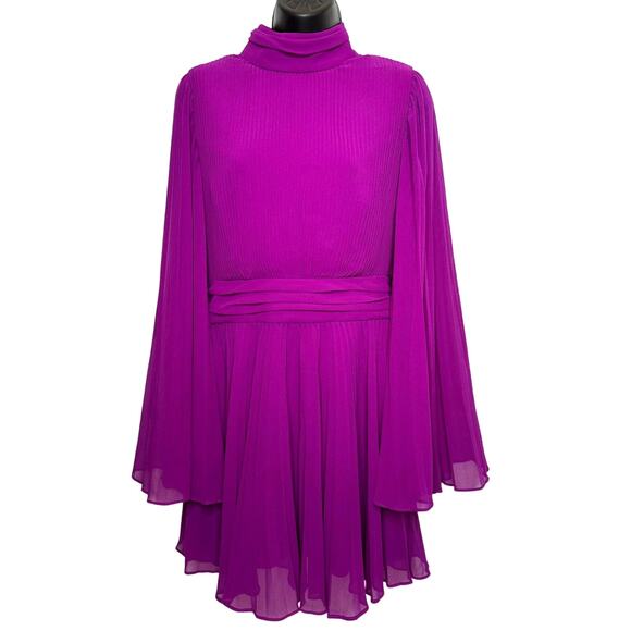 Milly Rosemary Mini Dress in Pleated Chiffon knee Length Dress Size 6 MSRP $450 - Picture 3 of 15